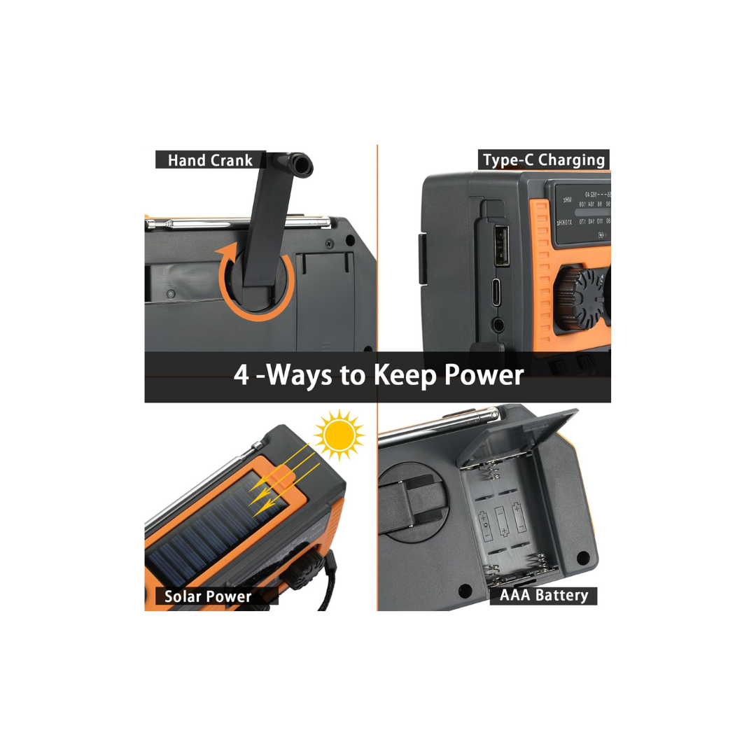 Radio Solar AM/FM | Linterna LED | Power Bank 5000mAh